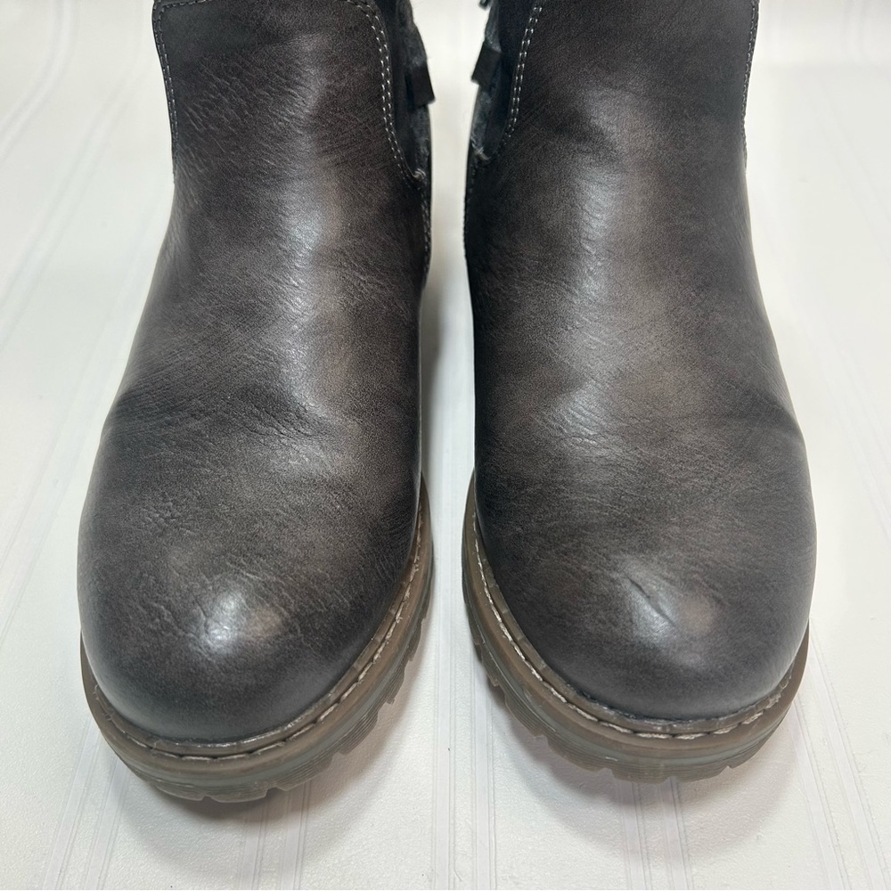 Patrizia Dawna Spring Step Women's Gray Zipper Ankle Boots Faux Fur Lined Size 6 - Picture 2 of 11